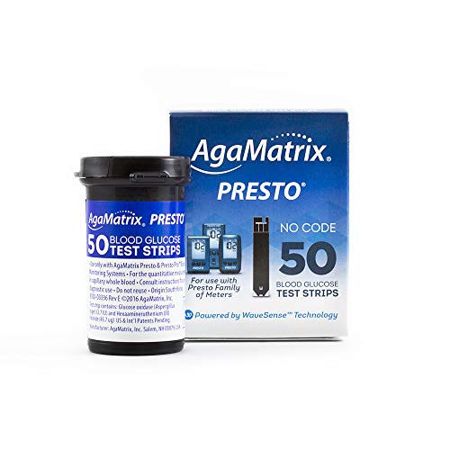 AgaMatrix WaveSense Presto Test Strips, 50 Count Box