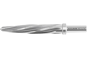 Accusize Industrial Tools 11/16'' H.S.S. Aligning Reamer, 1/2'' Straight Shank with 3-Equal Flat, Left Hand Spiral Flute, Rig