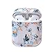 Ownest Compatible with AirPods Case with Girls Cute Clear Smooth PC Shockproof No Dust Cover Case for Airpods 2 &1,Cute for Airpods-(Blue Flowers-3)