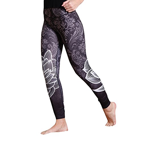 Overdose Women High Waist Fitness Yoga Sport Pants Printed Stretch Nine Points Leggings