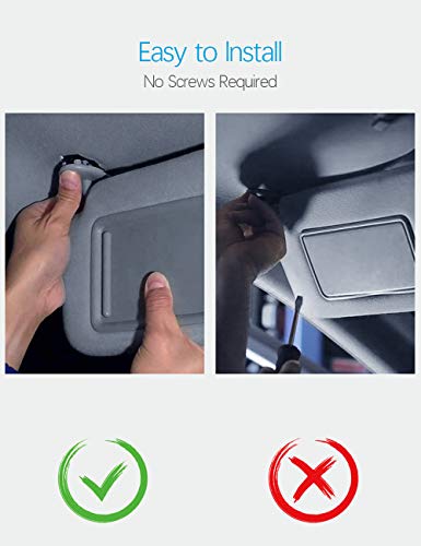 BEAUTYOVO Driver Side Sun Visor for Toyota Camry 2007 2008 2009 2010 2011 Built in Makeup Mirror, Replacement Part for Camry Without Sunroof and Light, Gray