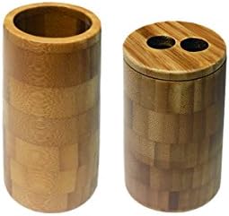 Sansnow 2 Pcs Bamboo Tootbrush and Toothpaste Holder Set Bath Set