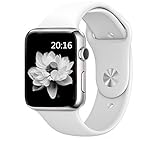 top4cus Apple Watch Band 42mm Soft Silicone Replacement Sport Strap iWatch Band for Apple Watch 42mm Model Series 1 and Series 2 - Medium/Large - White