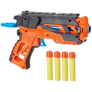Amazon Brand – Jam & Honey Battle Blaster Toy Guns, Orange, with Soft Foam Bullets