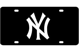 HDTVTV Premium Quality for Yankee License Plate Frames Cover,Chrome Tag Plate Number Plate for NY Fans