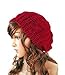 SunHouse New Winter fashion Women Beret Braided Baggy Beanie Crochet Knitted Hat Cap (Red)