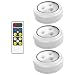 Brilliant Evolution Wireless LED Puck Light 3 Pack with Remote Control | LED Under Cabinet Lighting | Closet Light | Battery Powered Lights | Under Counter Lighting | Stick On Lights