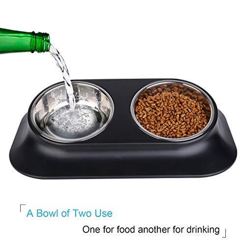 Ordermore Single and Double Dog Cat Bowls,15° Tilted Raised Cat Food