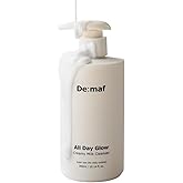 De:maf All Day Glow Creamy Milk Cleanser | Gentle Face Wash for Sensitive Skin, Korean Face Wash & Hydrating Facial Cleanser with Hyaluronic Acid, Ceramides, Panthenol (10.14 fl oz)