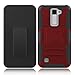 K8 Case, Escape 3 Case, Phoenix 2 Case, Zenic(TM) Hybrid Dual Layer Armor Defender Full-body Protective Case Cover with Kickstand & Belt Clip Holster Combo for LG K8/Escape 3/Phoenix 2 (Red/Black)