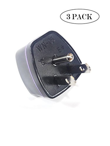 Storite Europe/UK/AUS/India to USA/Canada/Japan Travel 3-Prong Grounded Wall Plug Converter(Type B) (3 Pack, White)