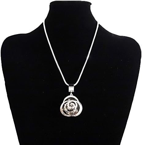 SPICY'S Fashion 30" Long Necklace Statement Retro Boho Style (White Pendent 3)