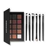 UCANBE Matte & Shimmer 15 Color Highly Pigmented Long Lasting Warm Neutral Eye Shadow Palette- Pro Neutral Eyeshadow Palette with 6pcs Eye Makeup Brush Set