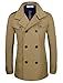 Tom's Ware Mens Stylish Fashion Classic Wool Double Breasted Pea Coat TWCC06-BEIGE-US S