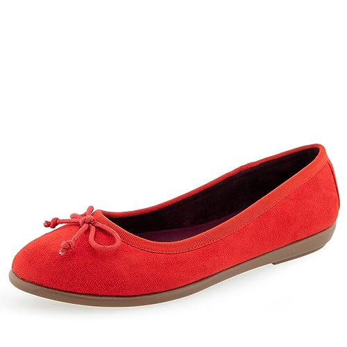 Aerosoles Women’s HOMEBET Ballet Flat, Racing Red Faux Suede (New), 7.5 Wide