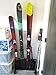 StoreYourBoard Ski Storage Rack, 4 Pair Freestanding Skis Floor Mount, Wide Skis