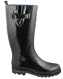 Capelli New York Shiny Solid With Buckle And Gusset Ladies Rain Boot