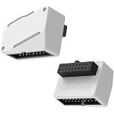 EZDIY-FAB USB 3.2 Gen 1 19-Pin 90 Degree Header Adapter, White-STD | USB 3.0 Motherboard Header, 19-Pin Male to Female Converter for Front Panel USB-A, 90&deg; Cable Routing, 5Gbps Support