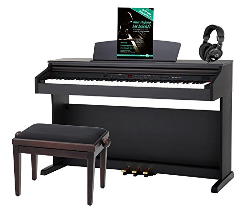 Classic-Cantabile-DP-50-RH-E-Piano-SET-Digitalpiano-mit-Hammermechanik-88-Tasten-2-Anschlsse-fr-Kopfhrer-USB-LED-3-Pedale-Piano-fr-Anfnger-Pianobank-Kopfhrer-Klavierschule-Rosenholz