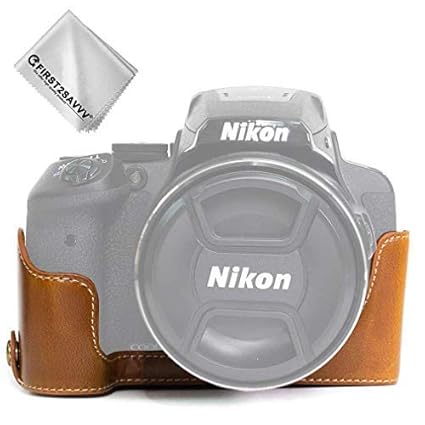 marrón Funda Cámara Cuero de la PU cámara Digital Bolsa Caso ...