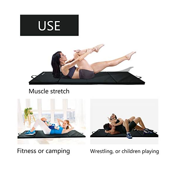 PROIRON-Gymnastics-Mats-4-Folding-Exercise-Mat-Yoga-Gym-Home-Fitness-Workout-Mat-Thick-Foam-Soft-Matt-for-Crash-Tumble-Pilates-Non-Slip-PU-Leather-Carry-Handles PROIRON Gymnastics Mats, 4 Folding Exercise Mat Yoga Gym Home Fitness Workout Mat, Thick Foam Soft Matt for Crash Tumble…