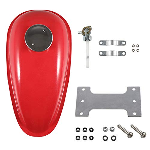 NorthTiger 2L Fuel Gas Tank Mounting Kit 80cc 60cc 66cc 49cc Motorized Bicycle (Red Fuel Gas Tank+Mounting Kit)