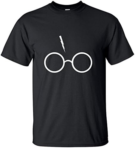 Men's Harry Potter Glasses and Lightning Bolt T-Shirt 2X-LARGE BLACK