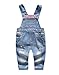KIDSCOOL SPACE Baby & Little Boys/Girls Blue & Black Denim Overalls,Blue,2-3 Years