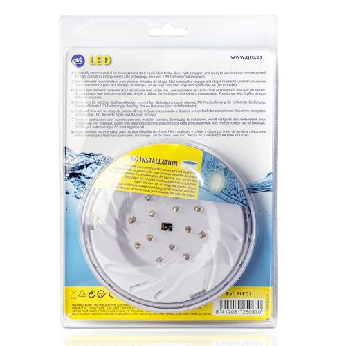 Gre PLED2 – 2 LED Spotlights for Above-Ground Pool with Remote Control