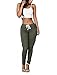 OLUOLIN Womens Solid Color Stretch Drawstring Skinny Pants Cargo Joggers (Size S-XXXL)
