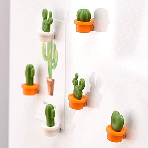 JMAF refrigerator magnet kitchen magnet office magnet whiteboard and dry cleaning board, lovely and colorful potted design (12 sets) (cactus)