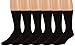ZEKE Non Sweat Men's Black Crew Socks - Ultra Soft Viscose Bamboo - 6 Pack
