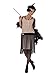 Smiffys Women's 1920's Coco Flapper Costume, Dress, Cigarette Holder, Necklace and Headpiece, 20's Razzle Dazzle, Serious Fun, Size 10-12, 28820
