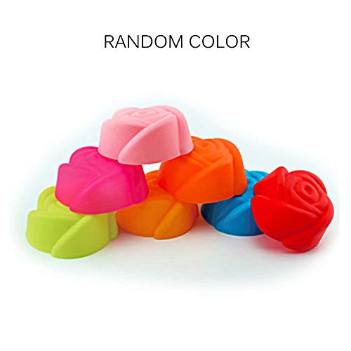 Dalkeyie 1pcs Silicone Rose Muffin Cookie Cup Cake Baking Mold Chocolate Jelly Maker Mould - Thumbnail 6