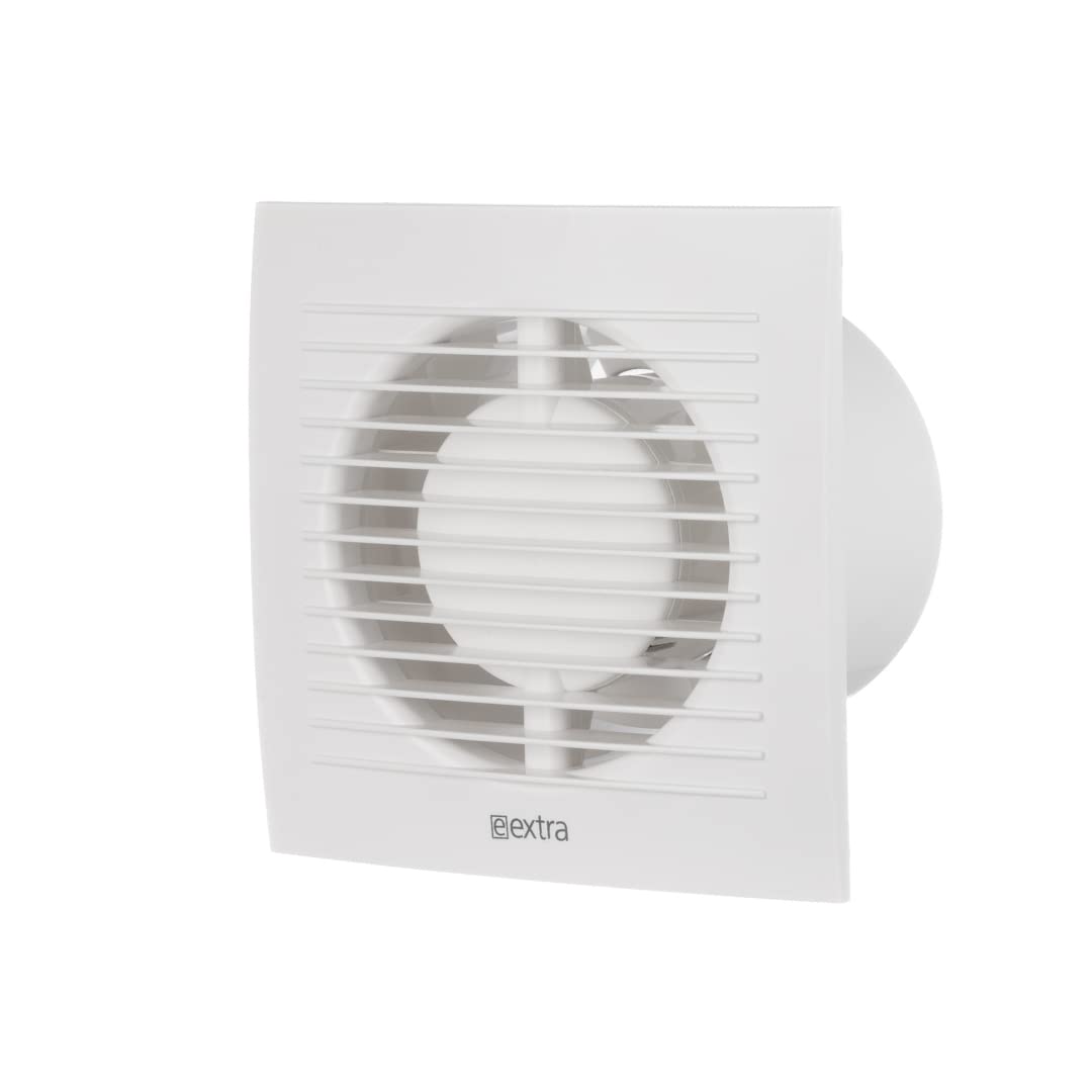 EUROPLAST Diameter 100 mm Bathroom Fan with Humidity Sensor and Timer, Quiet Fan, Plastic, White