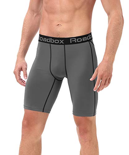 image for Roadbox Men's Running Compression Shorts 3 Pack, Baselayer Cool Dry Sp