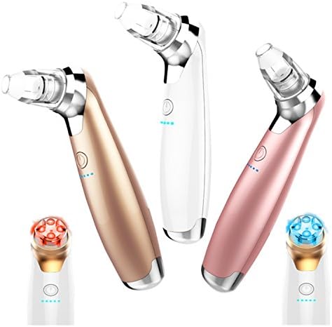 YESCO Five Suction Blackhead Remover with Red Light and Blue Light Technology Facial Pore Vacuum Cleanser Acne Comedo Extraction Tools Microdermabrasion Diamond Machine (Rose gold)