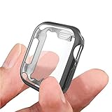 Apple Watch Screen Protector Case 44mm, ICAA All Around Protective Buit-in TPU Screen Protector Apple Watch Case Cover for Apple Watch 44mm Series 4 Case (Black+Clear, 44mm)