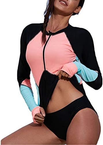 Women Rash Vest Swimsuit Long Sleeve Rashguard Tops Sun Protection Quick Drying Surfing Diving Suit Swimwear