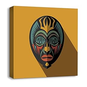 Canvas Wall Art African Culture Pattern Painting Artwork for Home Prints Framed - 12x12 inches