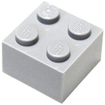 LEGO Parts and Pieces: 2x2 Light Gray (Medium Stone Grey) Brick x200