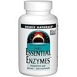 Source Naturals Essential Enzymes 500mg Bio-Aligned Multiple Enzyme Supplement Herbal Defense For Digestion, Gas, Constipation &amp; Bloating Relief - Supports A Strong Immune System - 240 Capsules