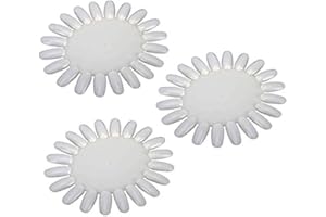 LASSUM 10 PCS Acrylic Wheel False Nail Art Tips Practice Display Nail Art Tool (Ivory-White)