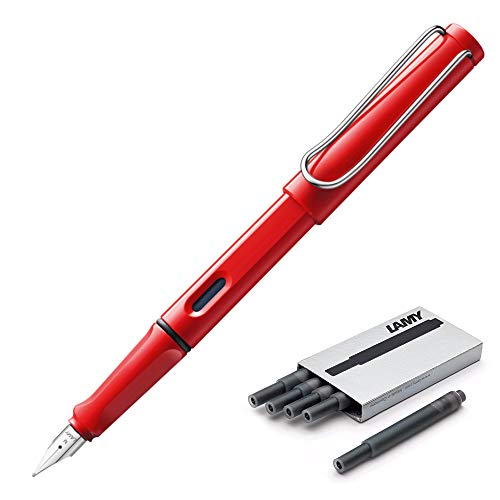 Boxiti Set - Lamy Safari Fountain Pen Charcoal, Fine Nib | 5 Black Ink Cartridges, Z28 Converter and Wipe並行輸入 Fountain Pen Set Lamy Ink Cartridge Boxiti Set | Lamy Safari