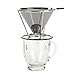 Coffee Filter-Coffee Dripper-Best Pour Over Coffee Filter Stainless Steel-(304)-Paperless and Reusable Coffee Maker Stand-Clever Coffee Cone Permanent for cup-Metal Large Coffee Cone Stainless-