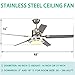 Andersonlight 48-Inch Modern LED Ceiling Fan 5 Stainless Steel Blades and Remote Control 3-Light Changes Indoor Mute Energy Saving Fan Chandelier for Home Decoration