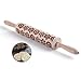 Christmas Wooden Rolling Pins Engraved Embossing Rolling Pin with Christmas Snowflake for Baking Embossed Cookies (43 x 5 cm)