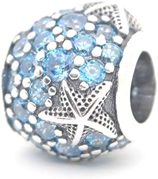 Angelbeads Oceanic Starfish Frosty Mint CZ in 925 Sterling Silver Charms