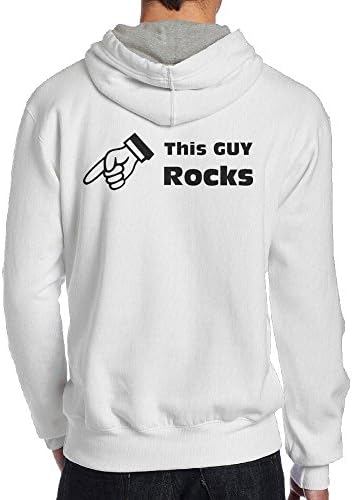 Xianliuli Guy Rocks Men's Fashion Creative Casual Wear Cap With No Pocket Hoodie XL White