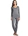Leveret Women's Solid Marled 2 Piece Pajama 100% Cotton (Size XS-XL)